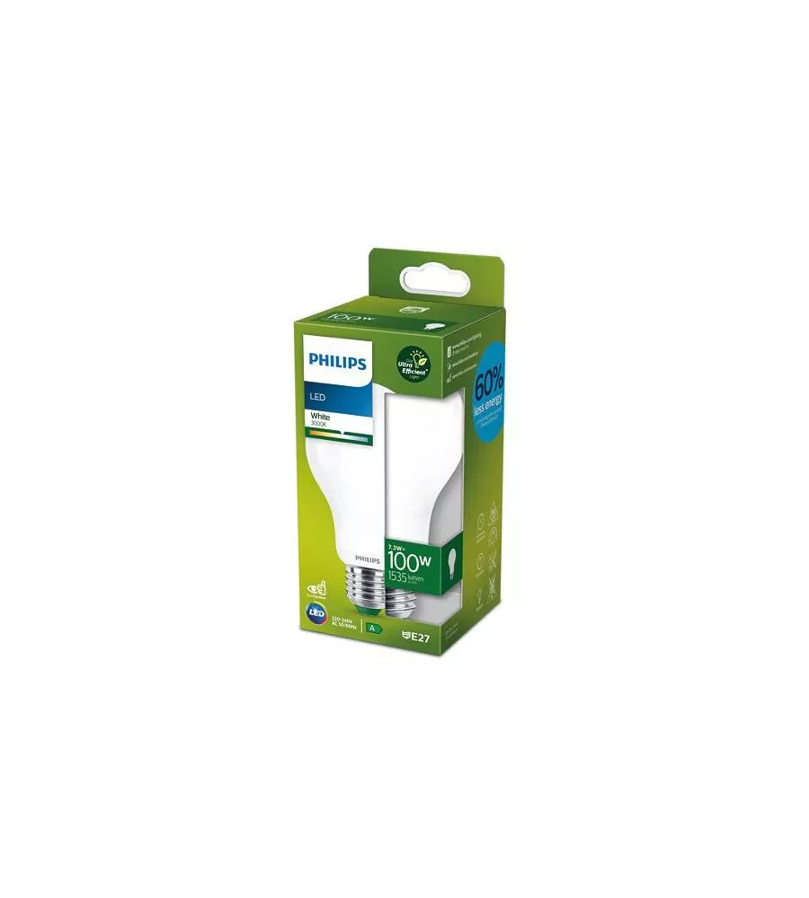LAMPADINA LED A GOCCIA PHILIPS 7,3W 3000K, E27